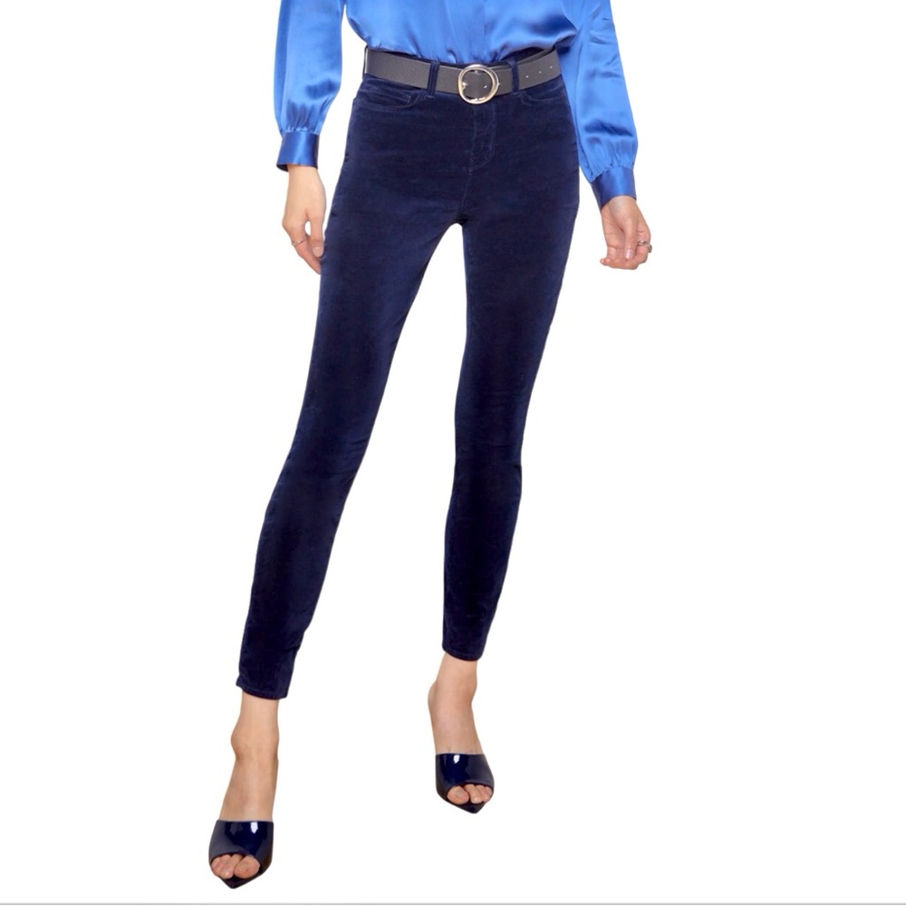 L'AGENCE Womens Jeans Size 25 Monique Dark Navy Velvet Ultra High Rise Skinny